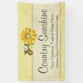 Landbouwerij Gele Buttonnen en Bloem Spandoek (Verticaal)