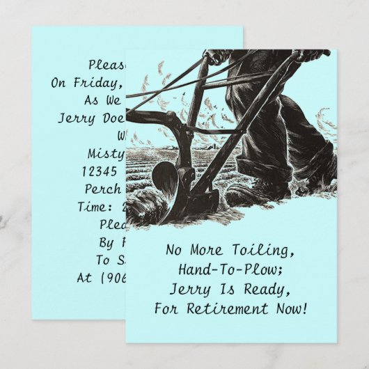 Landbouwers Boerderij van ploegen Kaart (Voorkant / Achterkant)