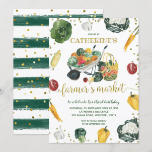 Landbouwers Market Birthday Invitation Kaart