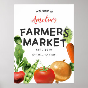 Landbouwers Market Birthday Party Welcome Sign Poster
