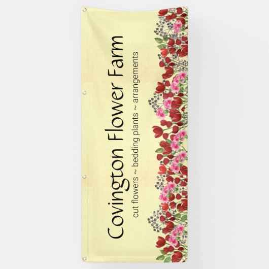 Landbouwers Market Custom Flower Boerderij Banner (Verticaal)