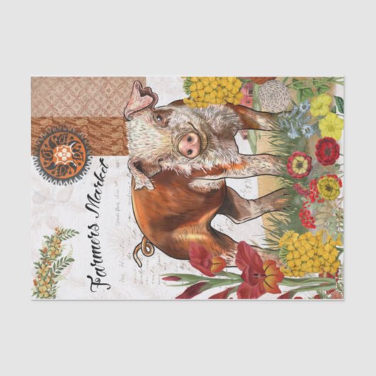 Landbouwers Market Pig Tissuepapier (Voorkant)