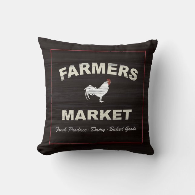 Landbouwers Market Rustic Pillow decor Kussen (Voorkant)