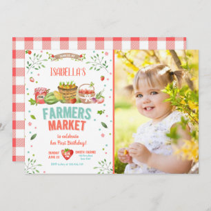 Landbouwers Markt Groene Veggies Fruits Red Girl Kaart