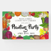 Landbouwers Markt Veggie Garden Spring Planparty Spandoek (Horizontaal)