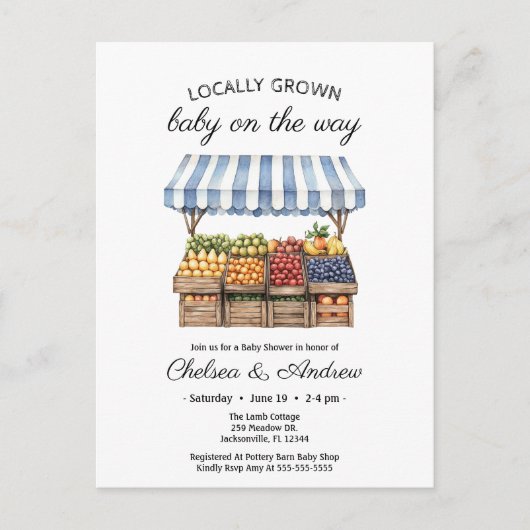 Landbouwers MarktBaby shower plaatselijk geteelde Briefkaart (Voorkant)