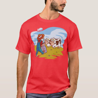 Landbouwers met Koeien op wilde Boerderijen T-shirt