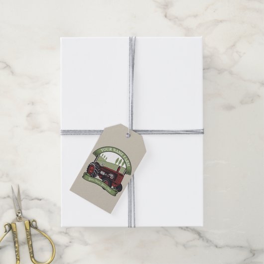 Landbouwers van gepersonaliseerde Boerderijen tra Cadeaulabel (Met Touw)