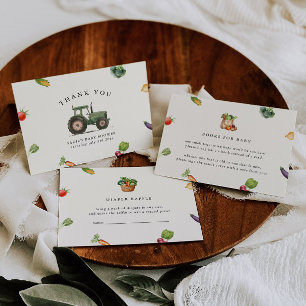 Landbouwers verhandelen lokaal geteeld Baby shower Bedankkaart