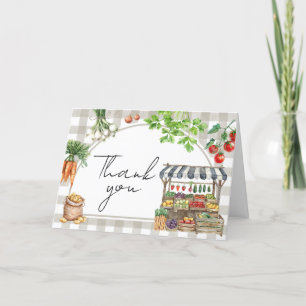 Landbouwers verhandelen lokaal geteeld Baby shower Bedankkaart