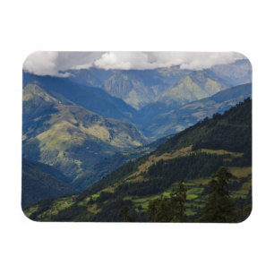 Landbouwgrond en dorp in de Himalaya Magneet