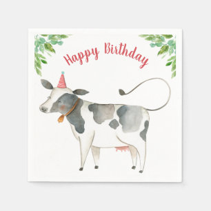 Landbouwhuisdier Kow Boy Birthday Barnyard Greener Servet