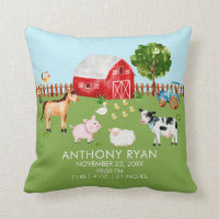 Landbouwhuisdieren Baby geboorte Stats Pillow