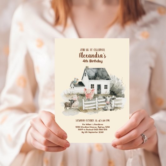 Landbouwhuisdieren Barnyard Birthday Kaart