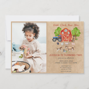 Landbouwhuisdieren Barnyard Birthday Kaart