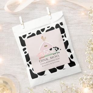 Landbouwhuisdieren Barnyard Pink Girl Birthday Bedankzakje
