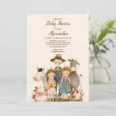 Landbouwhuisdieren Genderneutraal Baby shower Kaart (Staand voorkant)