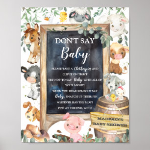 Landbouwhuisdieren in de landbouw zeggen geen Baby Poster