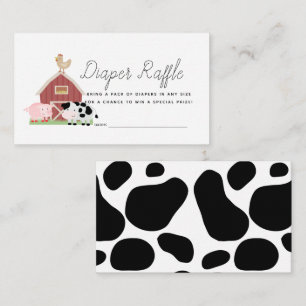 Landbouwhuisdieren in de tuin Diaper Raffle Ticket Informatiekaartje