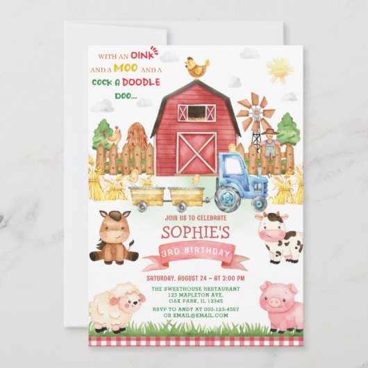 Landbouwhuisdieren Kaart (Voorkant)