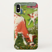 landbouwhuisdieren, Koeien die grazen met boer Case-Mate iPhone Case (Achterkant)