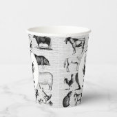 landbouwhuisdieren Rustische kuilen Papieren Bekers (Rechts)