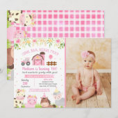 Landbouwhuisdieren Tweede verjaardag van de vierin Kaart (Voorkant / Achterkant)