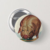 landbouwhuisdieren, varken dat tijdens de dalperi ronde button 5,7 cm (Voorkant /achterkant)