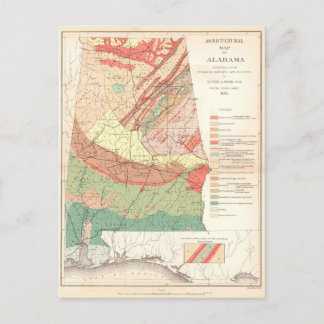  landbouwkaart van Alabama (1882) Briefkaart