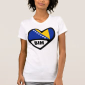 Landcode Bosnië en Herzegovina Vlag Hart BIH T-shirt (Voorkant)