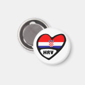 Landcode Kroatië Vlag Heart Hrvatska Magneet (Voorkant / Achterkant)