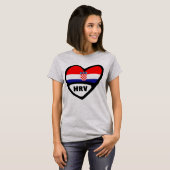 Landcode Kroatië Vlag Heart Hrvatska T-shirt (Voorkant volledig)
