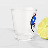 Landcode Puerto Rico — Vlaggenkop, PRI Shot Glas (Links)