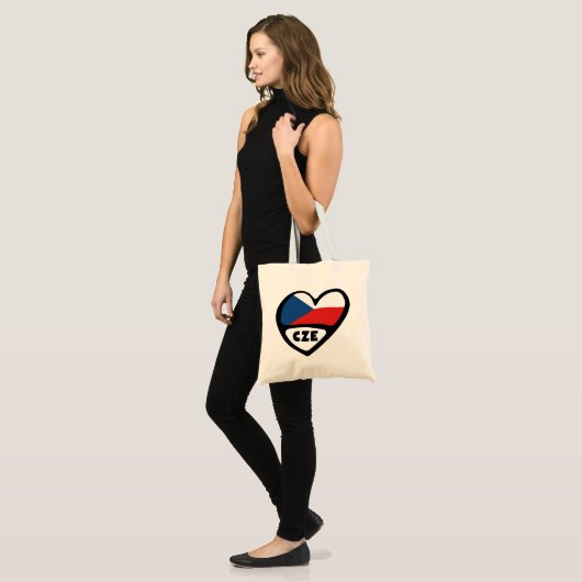 Landcode Tsjechië Vlag Hart, CZE Tote Bag (Voorkant (model))