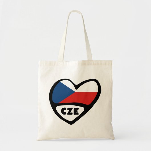 Landcode Tsjechië Vlag Hart, CZE Tote Bag (Voorkant)
