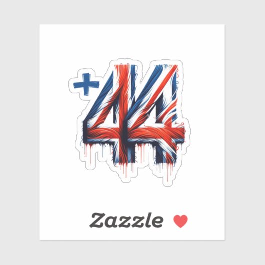 Landcode Verenigd Koninkrijk Sticker (Vel)