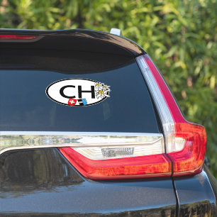 Landcode Zwitserland. Zwitsers en Aargau Crests Sticker
