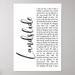 Landdia White Script Song Lyric Wall Art Print