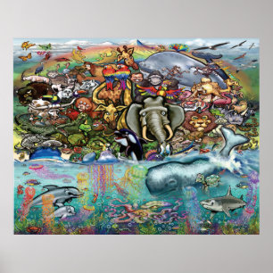 Landdieren en Zee Poster