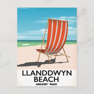 Landdwyn Beach Anglesey Wales reisposter Briefkaart