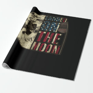 Landed On The Moon USA Flag CountryType a message Cadeaupapier