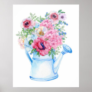 Landelijk Bloemmotief Poster