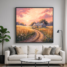 Landelijk Cottage - Painterly Style Landschap Poster