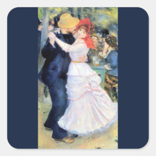 Landelijk dansend paar man vrouw vierkante sticker