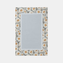 Landelijk Dusty Blue Daisy 4x6 vloerkleed