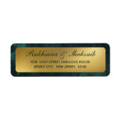 Landelijk goud verloop smaragdgroene retouradres etiket (Voorkant)