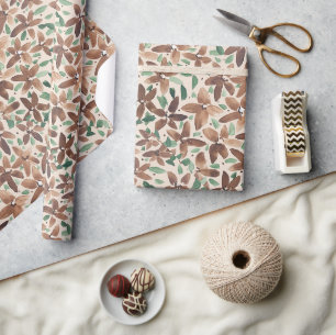 Landelijk groen bloemschilderwerk met waterverf ha cadeaupapier