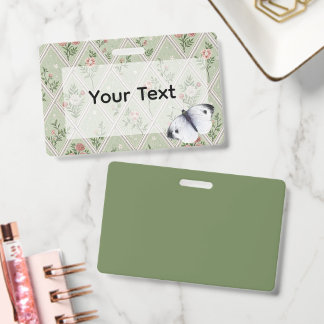 Landelijk groene vintage bloem badge