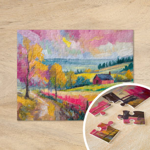Landelijk herfstlandschap Moderne Abstracte kunst Legpuzzel