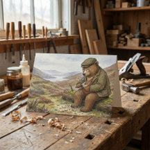 Landelijk houtsnijbeer traditionele Vaderdag